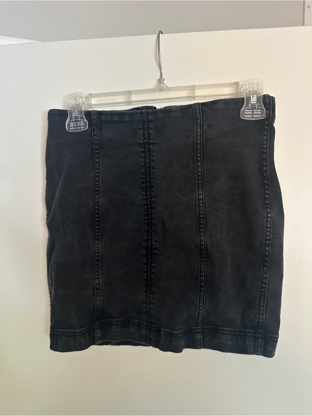 Free People Black Denim Mini Skirt